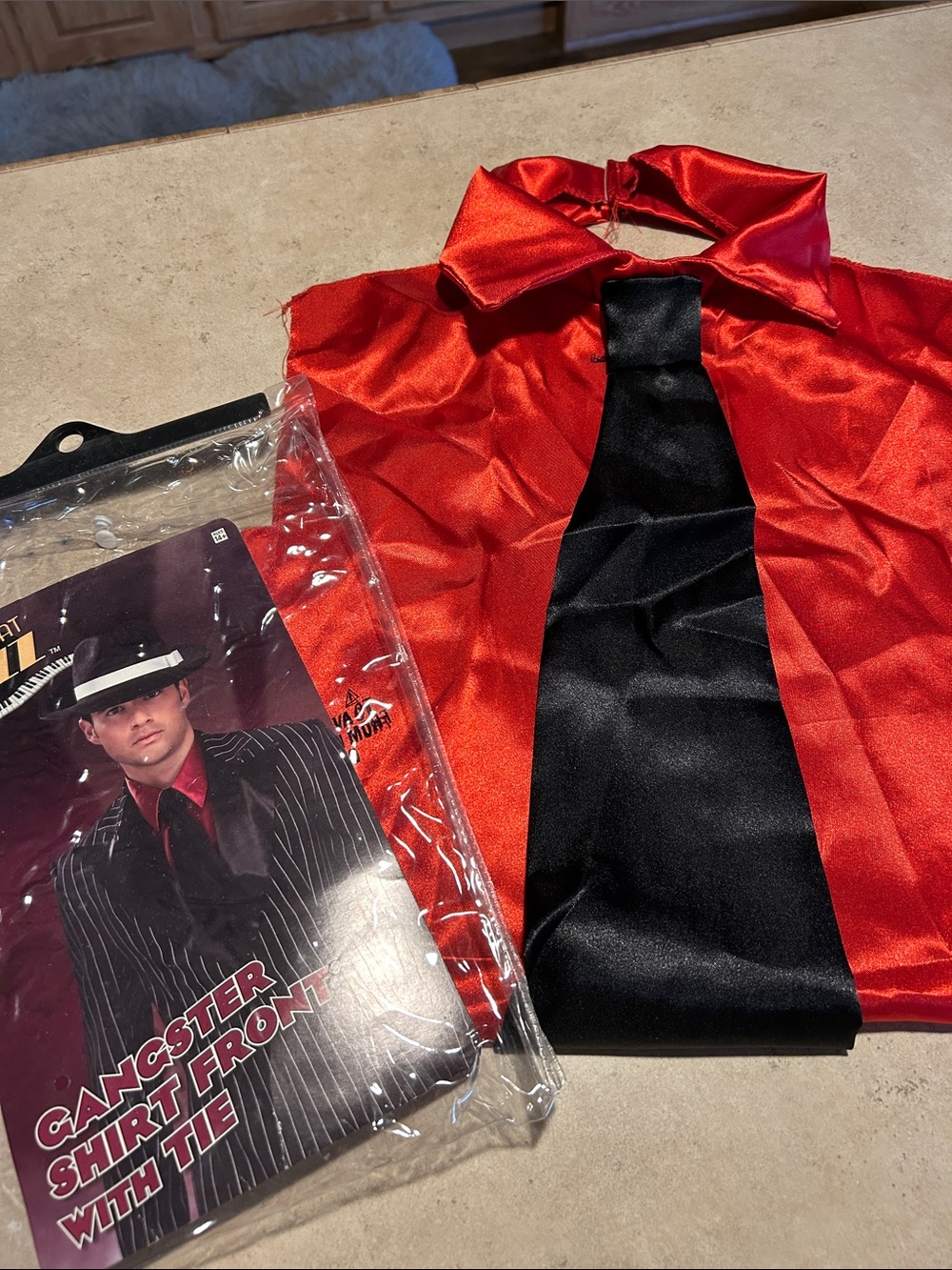 All That Jazz Red Shirt Front with Tie - Men's Costume Accent Halloween